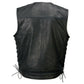 Milwaukee Leather MLM3504 Men's Black 'Pursuit' V Neck Club Style Motorcycle Leather Vest with Adjustable Side Laces — image 11