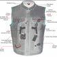 Milwaukee Leather MLM3507 Men's Old Glory Black Premium Leather Club Style Vest w/ Grey Stitching Laced Armholes — image 7