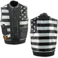 Milwaukee Leather MLM3507 Men's Old Glory Black Premium Leather Club Style Vest w/ Grey Stitching Laced Armholes — image 4