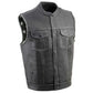 Milwaukee Leather MLM3507 Men's Old Glory Black Premium Leather Club Style Vest w/ Grey Stitching Laced Armholes — image 10