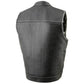 Milwaukee Leather MLM3507 Men's Old Glory Black Premium Leather Club Style Vest w/ Grey Stitching Laced Armholes — image 11