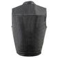 Milwaukee Leather MLM3507 Men's Old Glory Black Premium Leather Club Style Vest w/ Grey Stitching Laced Armholes — image 5