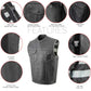 Milwaukee Leather MLM3507 Men's Old Glory Black Premium Leather Club Style Vest w/ Grey Stitching Laced Armholes — image 2