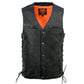 Milwaukee Leather MLM3517 Men's Black Premium Leather Classic V-Neck Side Lace Motorcycle Rider Vest — image 11