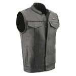 Milwaukee Leather MLM3524SET Men's All Season Black Premium Leather Motorcycle vest w/ Heated and Cool-Tec Technology — image 1