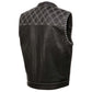 Milwaukee Leather MLM3525 Men's Black 'Paisley' Accented White Stitching Leather Vest – w/Armhole Trim Open Collar Design — image 10