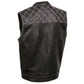 Milwaukee Leather MLM3525 Men's Black 'Paisley' Accented White Stitching Leather Vest – w/Armhole Trim Open Collar Design — image 9