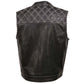 Milwaukee Leather MLM3525 Men's Black 'Paisley' Accented White Stitching Leather Vest – w/Armhole Trim Open Collar Design — image 2