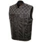 Milwaukee Leather MLM3525 Men's Black 'Paisley' Accented White Stitching Leather Vest – w/Armhole Trim Open Collar Design — image 11