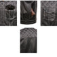 Milwaukee Leather MLM3525 Men's Black 'Paisley' Accented White Stitching Leather Vest – w/Armhole Trim Open Collar Design — image 8