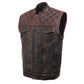 Milwaukee Leather MLM3526 Men's Black 'Paisley' Accented Red Stitching Leather Vest – w/ Armhole Trim Open Collar Design — image 12