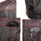 Milwaukee Leather MLM3526 Men's Black 'Paisley' Accented Red Stitching Leather Vest – w/ Armhole Trim Open Collar Design — image 9
