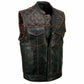Milwaukee Leather MLM3527 Men's Black 'Paisley' Accented w/ Orange Stitching Leather Vest – / Armhole Trim — image 14