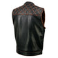 Milwaukee Leather MLM3527 Men's Black 'Paisley' Accented w/ Orange Stitching Leather Vest – / Armhole Trim — image 11