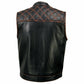Milwaukee Leather MLM3527 Men's Black 'Paisley' Accented w/ Orange Stitching Leather Vest – / Armhole Trim — image 22