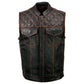 Milwaukee Leather MLM3527 Men's Black 'Paisley' Accented w/ Orange Stitching Leather Vest – / Armhole Trim — image 13