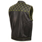 Milwaukee Leather MLM3528 Men's Black Paisley Lined Leather Vest w/ Neon Green Stitching & Armhole Trim — image 9