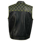 Milwaukee Leather MLM3528 Men's Black Paisley Lined Leather Vest w/ Neon Green Stitching & Armhole Trim — image 2