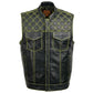 Milwaukee Leather MLM3528 Men's Black Paisley Lined Leather Vest w/ Neon Green Stitching & Armhole Trim — image 11