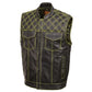 Milwaukee Leather MLM3528 Men's Black Paisley Lined Leather Vest w/ Neon Green Stitching & Armhole Trim — image 10
