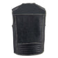 Milwaukee Leather MLM3536 Men's Distressed Grey Leather Collarless Motorcycle Rider Vest