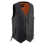 Milwaukee Leather MLM3541 Men's Roulette Black Premium Leather 10 Pocket Motorcycle Vest w/ Cool-Tec Leather Treatment — image 1