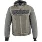 Milwaukee Leather MLM3562 Men's Hell Raiser 2 in 1 Distress Grey Leather Vest w/ Removeable Hoodie - Reflective Skull Artwork — image 10