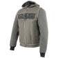 Milwaukee Leather MLM3562 Men's Hell Raiser 2 in 1 Distress Grey Leather Vest w/ Removeable Hoodie - Reflective Skull Artwork — image 11