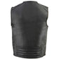 Milwaukee Leather MLM3570 Men's Black Leather Vest with Side Stretch Flex