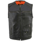 Milwaukee Leather MLM3570 Men's Black Leather Vest with Side Stretch Flex