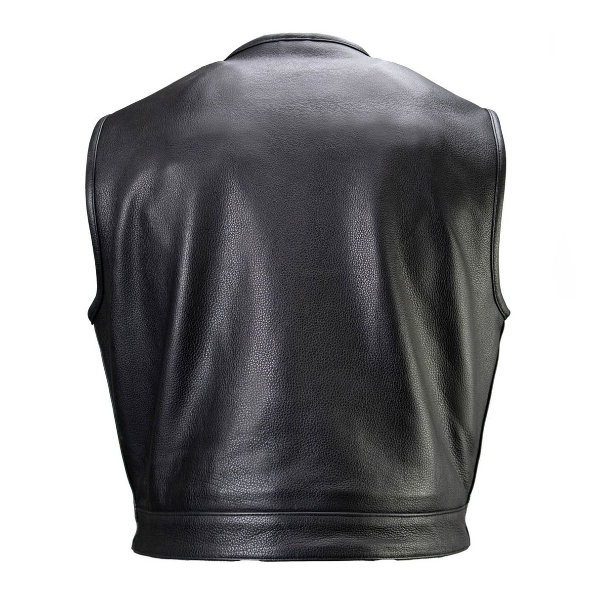 MMCC Men's Low Key Black Leather Motorcycle Vest - MMC30000 — image 13