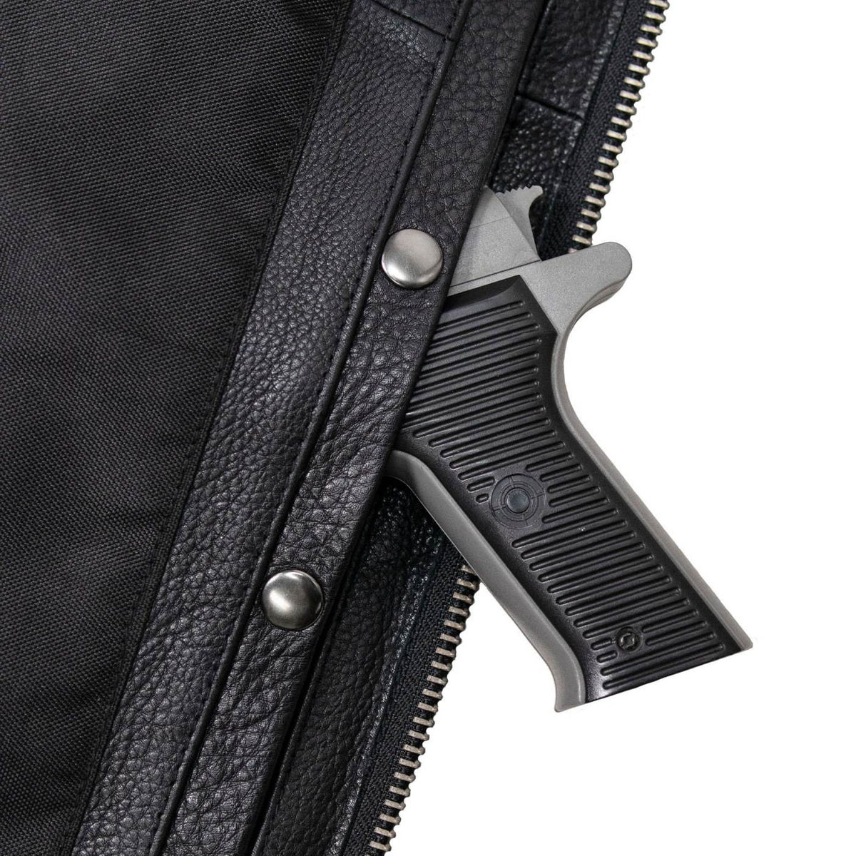 MMCC Men's Rocker Black Leather Motorcycle Vest - MMC30002 — image 12