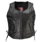 MMCC Women's Rave Black Leather Motorcycle Vest - MMC40000 - image 14