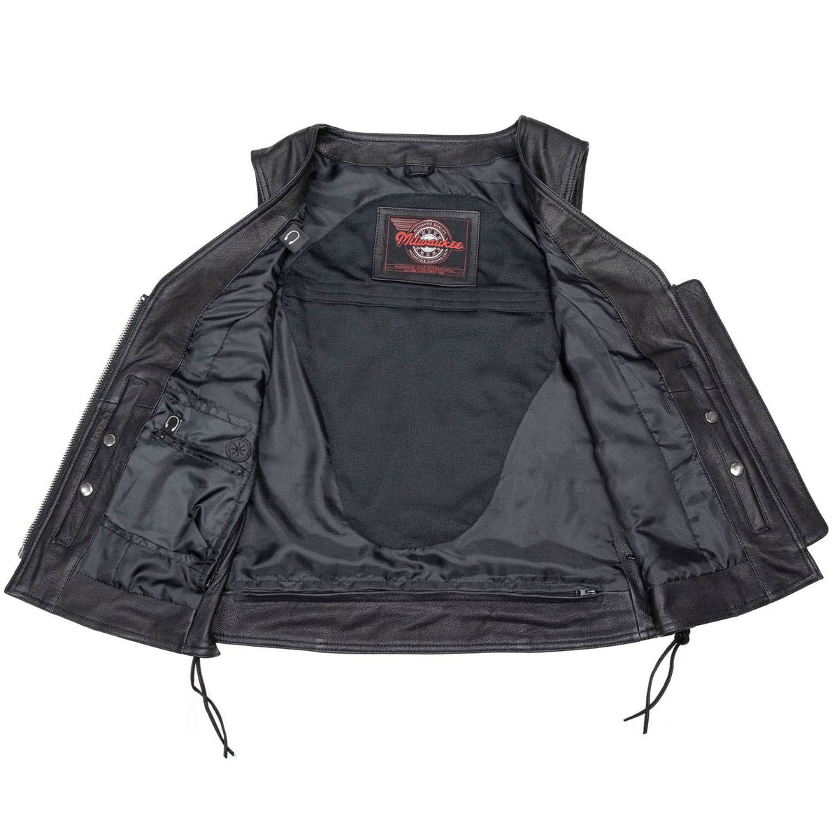 MMCC Women's Jenni Black Leather Motorcycle Vest - MMC40001 - image 11