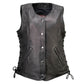 MMCC Women's Born Free Black Leather Motorcycle Vest - MMC40002 - image 10