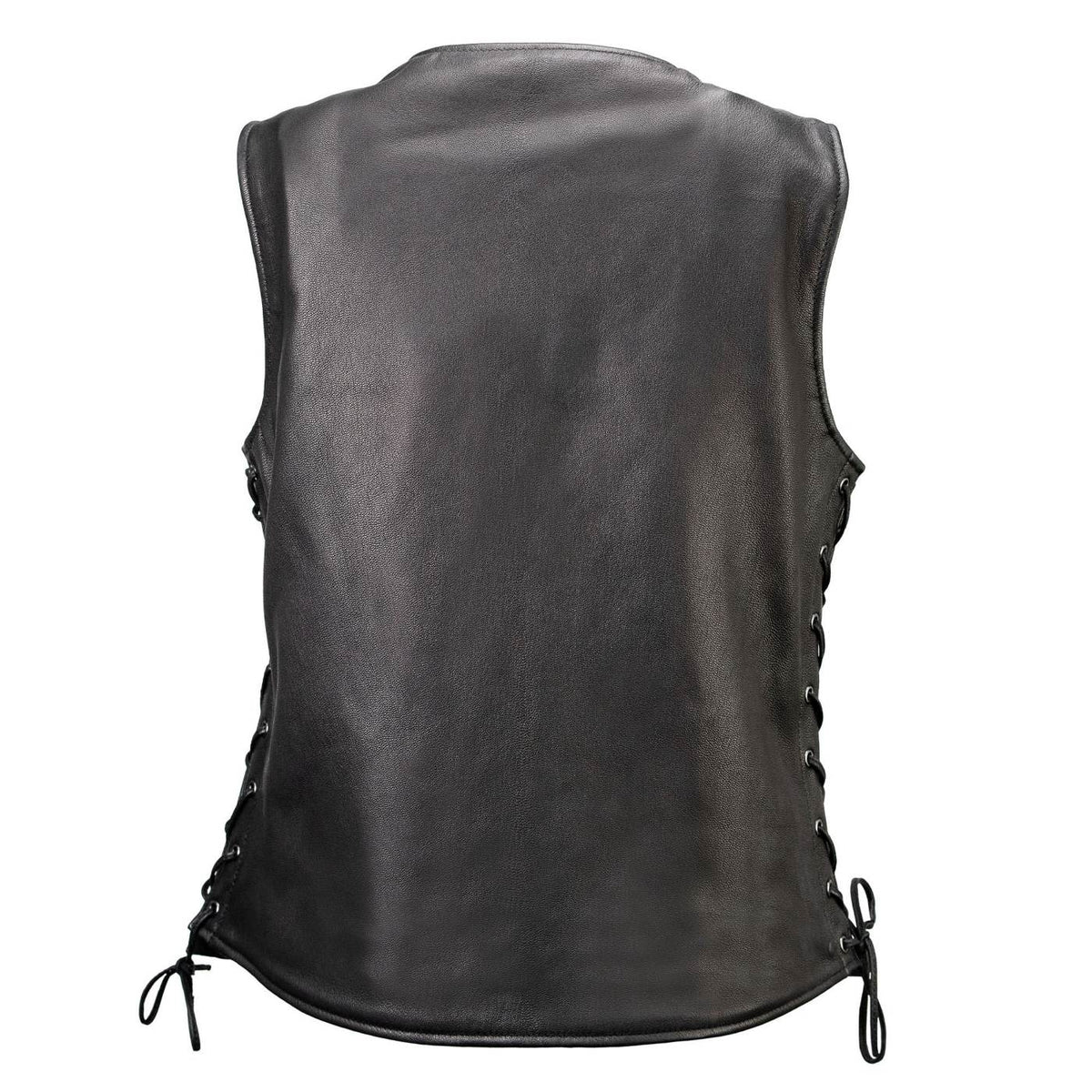 MMCC Women's Born Free Black Leather Motorcycle Vest - MMC40002 - image 11