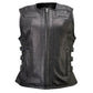 MMCC Women's Gixxer Black Leather Motorcycle Vest - MMC40003 - image 17