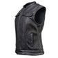 MMCC Women's Girls Club Black Leather Motorcycle Vest - MMC40005 - image 15
