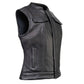 MMCC Women's Girls Club Black Leather Motorcycle Vest - MMC40005 - image 16
