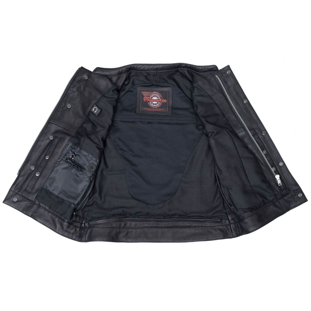 MMCC Women's Girls Club Black Leather Motorcycle Vest - MMC40005 - image 13
