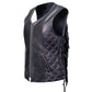 MMCC Women's Low Key Black Purple Leather Motorcycle Vest - MMC40006 - image 12
