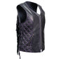 MMCC Women's Low Key Black Purple Leather Motorcycle Vest - MMC40006 - image 14