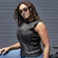 MMCC Women's Gixxer Black Leather Motorcycle Vest - MMC40003 - image 10