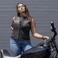 MMCC Women's Gixxer Black Leather Motorcycle Vest - MMC40003 - image 12