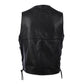 MMCC Men's Black Leather Motorcycle Vest - MV3020 — image 7
