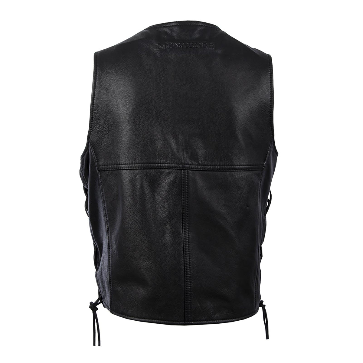 MMCC Men's Black Leather Motorcycle Vest - MV3020 — image 7