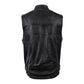 MMCC Men's Ducktail Black Leather Motorcycle Vest - MV3520 — image 7