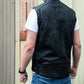 MMCC Men's Ducktail Black Leather Motorcycle Vest - MV3520 — image 2