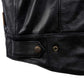 MMCC Men's Ducktail Black Leather Motorcycle Vest - MV3520 — image 4