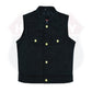 HL21920DMBLACK Kid's Unisex Denim plain sideToddler Black Vest - HighwayLeather